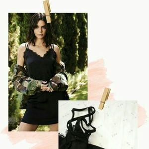 Kendall & Kylie Black Silky Slip Dress